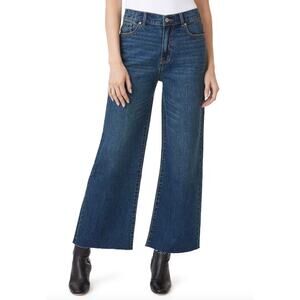 Anthropologie Habitual Wide Leg Denver Cropped Jeans 28 Raw Hem 6 Pants Denim